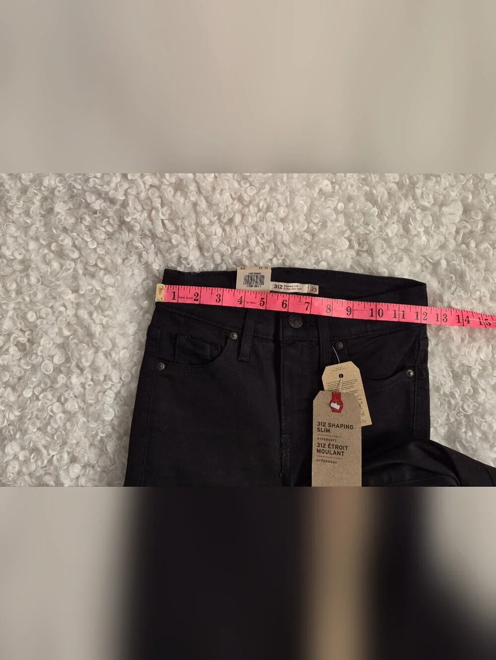 Levi's Women's 312 Shaping Mid Rise Slim Jeans Black Minimalist Classic 23x30 - Picture 13 of 16